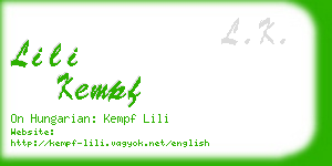 lili kempf business card